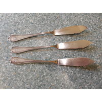Три ножа для рыбы Серебро 800 пробы