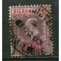 Британские колонии - Сьерра-Леоне - 1903 - Король Эдуард VII 1P - [Mi.43] - 1 марка. Гашеная. Старт с 5 коп. (Лот 68U)