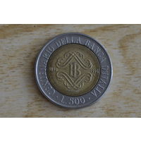 Италия 500 лир 1993  ( 100 лет банку Италии  )