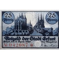 Werty71 Германия Нотгельд 25 пфеннигов 1920 Банкнота 26Б