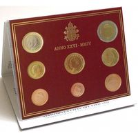 Ватикан 2004 год. 1, 2, 5, 10, 20, 50 евроцентов, 1 и 2 Евро. Официальный набор монет Евро в буклете