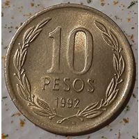 Чили 10 песо, 1992 (14-10-12)