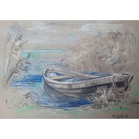 "Лодка у берега"зарисовка а4