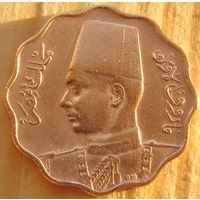 Египет. 5 миллим 1938 года  Бронза /коричневый цвет/  KM#360