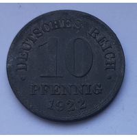 Германия 10 пфеннигов, 1922/не магнетик/ (1-2-20)