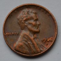США, 1 цент 1968 г. D