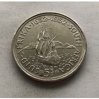 ЮАР 5 шиллингов 1952 - 300 лет основанию Кейптауна - серебро 0,500, 28,28 гр.