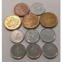 Чехия. 11 монет XF-UNC, одним лотом.