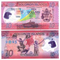 Соломоновы острова 10 долларов 2024  год  "17 Тихоокеанские Игры"  UNC  (полимер)  НОВИНКА