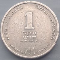 Израиль 1 новый шекель ханука 1991. Нечастая монета. Возможен обмен