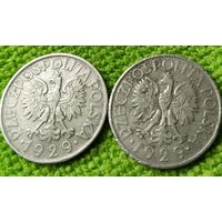 1 злотый 1929 года Польша 2 монеты