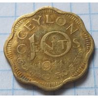 Цейлон 10 центов, 1944       ( 2-9-4 )