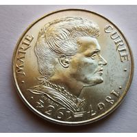 100 франков 1984 г. Франция  Серебро 0,900/15 гр. 50 лет со дня смерти Марии Кюри!