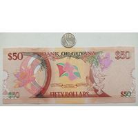 Werty71 Гайана 50 долларов 2016 юбилейная 50 лет независимости банкнота