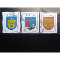 Литва 1993 Гербы городов Полная серия Михель-2,0 евро гаш