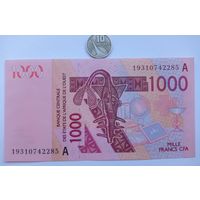 Werty71 Кот-дИвуар (литера A) 1000 франков 2003 UNC Банкнота Кот-д Ивуар