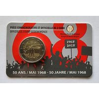 Бельгия 2 евро, 2018 50 лет студенческим волнениям 1968 года BU в блистере