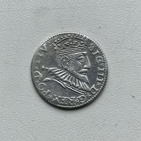 Монета 3 гроша 1593 год (Рига) Сигизмунд lll ОТЛИЧНЫЙ