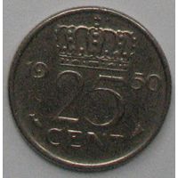 Нидерланды, 25 центов 1950