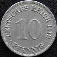 YS: Германия, Рейх, 10 пфеннигов 1912D, KM# 12 (1)