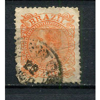 Бразилия - 1884/1885 - Император Дом Педру II 10R - [Mi.56] - 1 марка. Гашеная.  (Лот 10EP)-T2P2