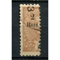 Португальские колонии - Индия - 1911 - Надпечатка нового номинала 2 REIS на 2 1/2R c вертикальным перфином - [Mi.245] - 1 марка. Гашеная.  (Лот 115Bi)