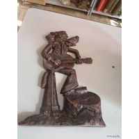 Панно Волк с гитарой из Ну, погоди! - статуэтка-барельеф, силумин, 30 см
