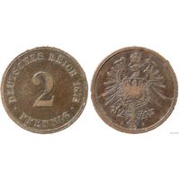 YS: Германия, Рейх, 2 пфеннига 1875J, KM# 2