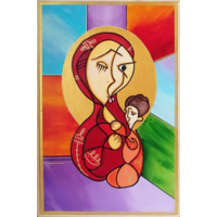 Картина "Божья матерь" / МДФ на подрамнике, акрил/ 54 x 35 см