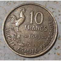 Франция 10 франков, 1951 Без отметки монетного двора (8-1-9)