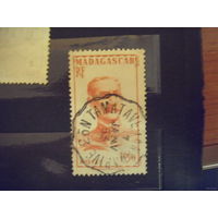 Французская колония Мадагаскар редкий почтовый штемпель колониальный почтовый вагон маршрута Таматаве -Тананариве
