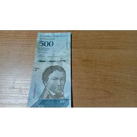 500 боливаров  2017 года Венесуэлы с рубля 3498999 шикарный номер!
