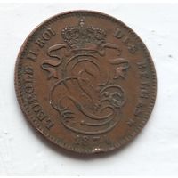 Бельгия 2 сантима, 1874 'DES BELGES' 4-1-62