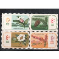 США-1969, (Мих.986-989) , ** , Флора, Цветы(полная серия)