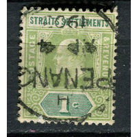 Британские колонии - Стрейтс-Сетлментс - 1902 - Король Эдуард VII 1C - [Mi.79b] - 1 марка. Гашеная.  (Лот 52EV)-T25P1
