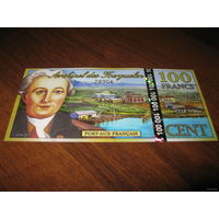 Архипелаг Кергелен. 100 франков (Unc. Пластик) 2012