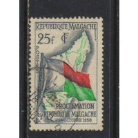 Малагасийская респ Автономная республика в составе Французского сообщества 1959 Провозглашение республики Флаг Карта #443