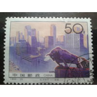 Китай 1994 совр. город, статуя быка