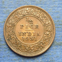 Индия Британская колония 1/2 пайса 1931 Георг V
