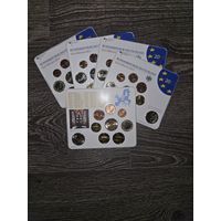 Германия 2013 год 5 наборов разных монетных дворов A D F G J. 1, 2, 5, 10, 20, 50 евроцентов, 1 евро и 2х2 юбилейных евро. Официальный набор BU монет в упаковке.