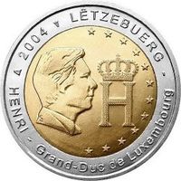 2 евро 2004 Люксембург Монограмма Герцога Арни UNC