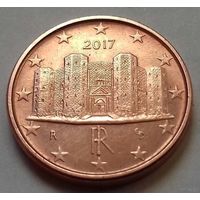 1 евроцент, Италия 2017 г., AU