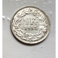 Швейцария 1/2 франка, 1953  2-12-6