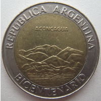 Аргентина 1 песо 2010 г. 200 лет Независимости от Испании. Гора Аконкагуа
