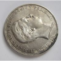 Пруссия 3 марки 1909 серебро  .28-286