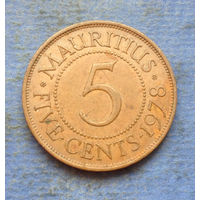 Маврикий Британская колония 5 центов 1978