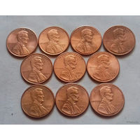 1 цент США, погодовка 1990-х, D