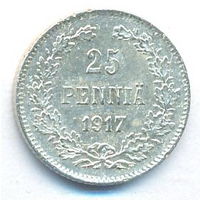 25 пенни 1917 год (без короны) _состояние aUNC