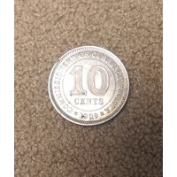 Малайя 10 центов 1939 Серебро Георг VI