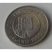 1 крона Исландия 1999 г.в.
